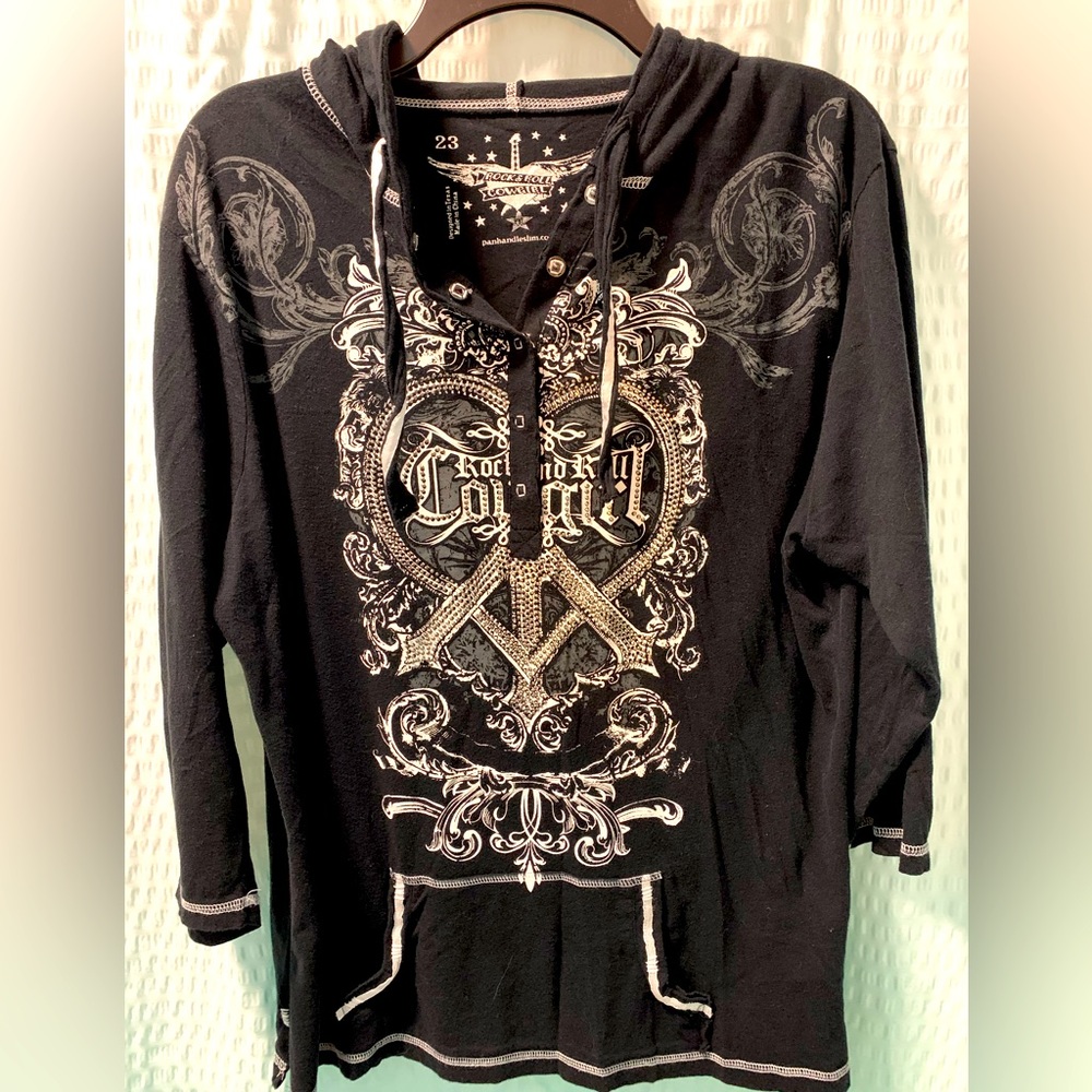 Rock and Roll Cowgirl Pullover Hoodie Med,/Large